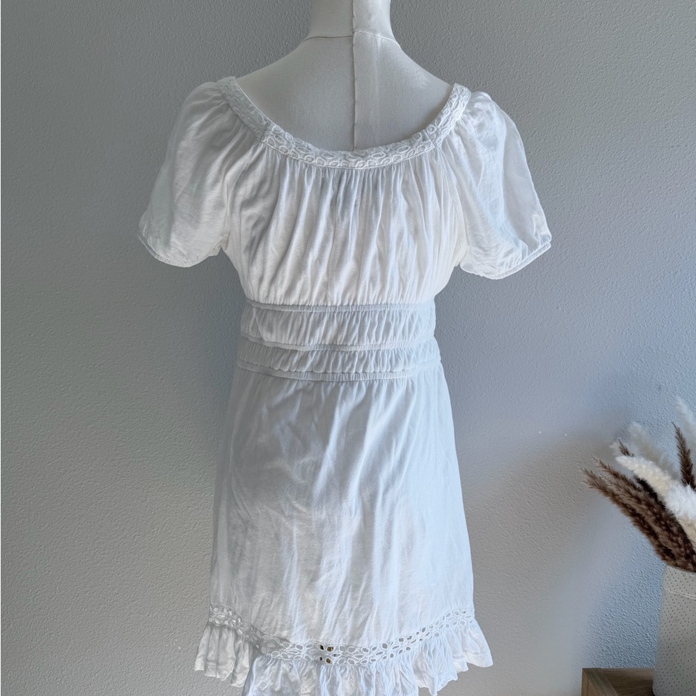 Urban Outfitters Short Sleeve Dress White Cotton Peasant Top - Picture 5 of 7